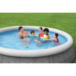Piscine Autoportée Bestway Fast Set™ Aspect Rotin 3,66 X 0,76 M -Equipements De Piscine 57445 piscine ronde bestway fast set rotin 366 76 ambiance 2