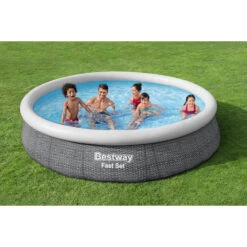 Piscine Autoportée Bestway Fast Set™ Aspect Rotin 3,66 X 0,76 M -Equipements De Piscine 57445 piscine ronde bestway fast set rotin 366 76 ambiance