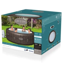 Spa Gonflable Bestway Lay-Z Spa St MORITZ AirJet 7 Places -Equipements De Piscine 60023 spa gonflable bulles bestway st moritz packaging