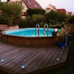 Piscine En Bois Octogonale Ubbink Océa 6,10 X 4,00 X 1,30 M - Liner Bleu -Equipements De Piscine 7504508 piscine bois octogonale ubbink ocea 400 610 bleu ambiance