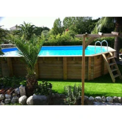 Piscine En Bois Octogonale Ubbink Océa 8,60 X 4,70 X 1,30 M - Liner Bleu -Equipements De Piscine 7504509 piscine bois octogonale ubbink ocea 470 860 bleu ambiance 2