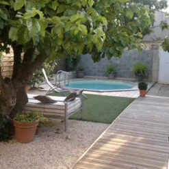 Piscine En Bois Octogonale Ubbink Océa 5,80 X 1,30 M - Liner Beige -Equipements De Piscine 7504510 piscine bois octogonale ubbink ocea 580 beige ambiance