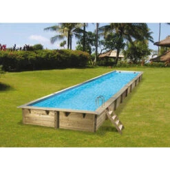Piscine En Bois Rectangulaire Ubbink Linéa 15,50 X 3,50 X 1,55 M - Liner Bleu -Equipements De Piscine 7504552 piscine bois rectangulaire ubbink linea 350x1550 bleu