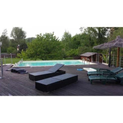 Piscine En Bois Rectangulaire Ubbink Azura 5,05 X 3,50 X 1,26 M - Liner Bleu -Equipements De Piscine 7504754 piscine bois rectangulaire ubbink sunwater 300 555 bleu 2 1