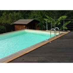 Piscine En Bois Rectangulaire Ubbink Sunwater 5,55 X 3,00 X 1,40 M - Liner Beige -Equipements De Piscine 7504755 piscine bois rectangulaire ubbink sunwater 300 555 beige