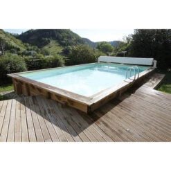 Piscine En Bois Rectangulaire Ubbink Linéa 8,00 X 5,00 X 1,40 M - Liner Beige -Equipements De Piscine 7504772 piscine bois rectangulaire ubbink linea 500 800 beige ambiance