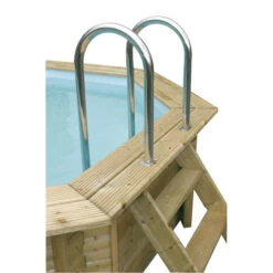 Piscine En Bois Hexagonale Ubbink Azura 4,10 X 1,20 M - Liner Bleu + Bâche à Bulles -Equipements De Piscine azura 410 6 min