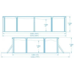 Piscine En Acier Bestway Hydrium - 5,00 X 3,60 X 1,20 M -Equipements De Piscine dimensions new 1