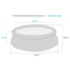 Piscine Autoportante Easy Set Intex 3,05 X 0,76 M + épurateur 1 M³/h 9 Piscine Autoportante Easy Set Intex 3,05 X 0,76 M + épurateur 1 M³/h -Equipements De Piscine dimensions piscine autoportante easy set 3 05 x 0 76 m epurateur intex 28122fs