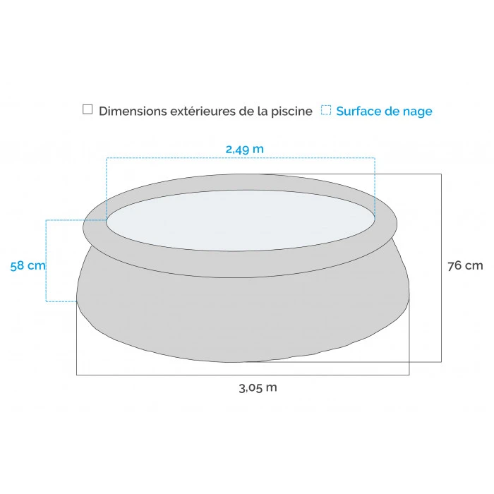 Piscine Autoportante Easy Set Intex 3,05 X 0,76 M + épurateur 1 M³/h 6 Piscine Autoportante Easy Set Intex 3,05 X 0,76 M + épurateur 1 M³/h – Image 4