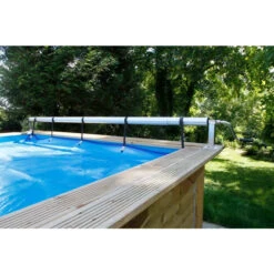 Enrouleur De Bâche à Bulles Pour Piscine En Bois Ubbink Premium