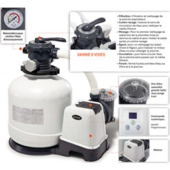 Filtre à Sable INTEX 8 M³/h -Equipements De Piscine filtre sable intex schema 1