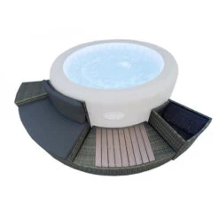 Entourage Rotin Pour Spa Bestway Lay-Z-Spa Ø 200 Cm - Gris Anthracite -Equipements De Piscine habillage de spa rond bestway 4 pieces 17424 11941750 31631772 1140x1140
