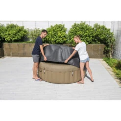 Couverture Thermique Pour Spa Rond Bestway Ø 196 X H 71 Cm -Equipements De Piscine housse thermique ronde energysense 196 m x 71 cm pour spa gonflable lay z spa 5