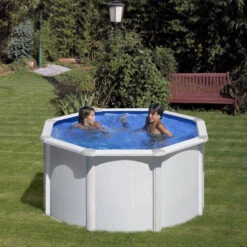GRE Piscine Ronde Acier Gré Fidji - 2,40 X 1,20 M -Equipements De Piscine kit240eco piscine ronde acier gre fidji 240 120 ambiance