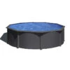 GRE Piscine Ronde Acier Gré Gris Anthracite - Ø 2,40 X 1,20 M -Equipements De Piscine kit240gy piscine gre ronde h122