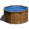 GRE Piscine Ronde Acier Gré Pacific Imitation Bois - 2,40 X 1,20 M -Equipements De Piscine kit240w piscine ronde acier gre pacific imitation bois 240 120