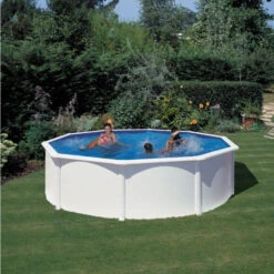 GRE Piscine Ronde Acier Gré Fidji - 4,60 X 1,20 M -Equipements De Piscine kit460eco piscine ronde acier gre fidji 460 120 ambiance