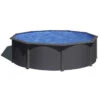 GRE Piscine Ronde Acier Gré Gris Anthracite - Ø 4,60 X 1,20 M -Equipements De Piscine kit460gy piscine ronde acier gre gris anthracite 122 460cm