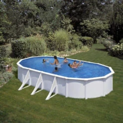 GRE Piscine Ovale Acier Gré Fidji - 7,30 X 3,75 X 1,20 M -Equipements De Piscine kit730eco piscine ovale acier gre fidji 730 375 120 ambiance