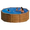 GRE Piscine Ronde Acier Gré Sicilia Imitation Bois - Ø 4,60 X 1,20 M -Equipements De Piscine kitpr453w piscine ronde acier gre sicilia imitation bois 460 120
