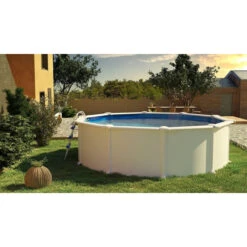 GRE Piscine Ronde Acier Gré Atlantis - Ø 5,50 X 1,30 M -Equipements De Piscine kitpr558 piscine ronde acier gre atlantis 570 ambiance 2