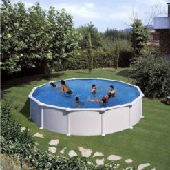 GRE Piscine Ronde Acier Gré Atlantis - Ø 5,50 X 1,30 M -Equipements De Piscine kitpr558 piscine ronde acier gre atlantis 570 ambiance