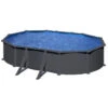 GRE Piscine Ovale Acier Gré Gris Anthracite - 6,10 X 3,75 X 1,30 M -Equipements De Piscine kitprov618gy piscine ovale acier gre gris anthracite 1 32m 610x375cm
