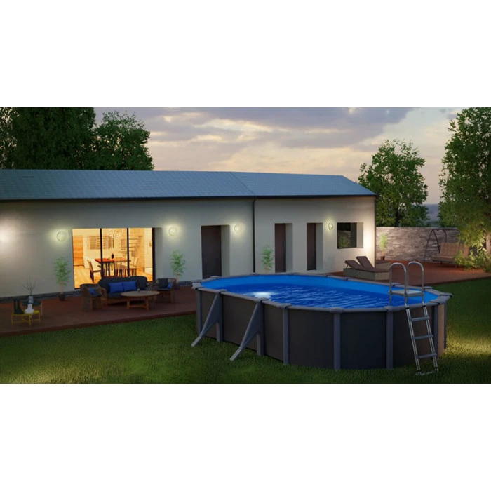 GRE Piscine Ovale Acier Gré Gris Anthracite - 5 X 3 X 1,20 M 4 GRE Piscine Ovale Acier Gré Gris Anthracite - 5 X 3 X 1,20 M – Image 2