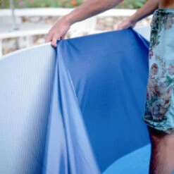 Liner Bleu Pour Piscine GRE - 7,30 X 3,75 X H 1,32 M - 40/100e