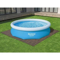 Tapis Effet Bois Pour Spa Et Piscine Bestway 3m² - 12 Dalles -Equipements De Piscine lot de 12 dalles de protection de sol en mousse 5080 x 5080 cm effet bois pour piscine et spa bestway 1