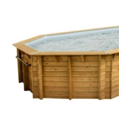 Piscine En Bois Octogonale Ubbink Océa 5,10 X 1,20 M - Liner Gris -Equipements De Piscine ocea 510 gris 1