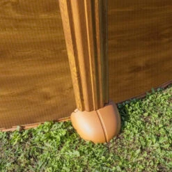 Piscine Ronde Acier Gre Mauritius Imitation Bois - Ø 5,50 X 1,32 M -Equipements De Piscine pied piscine gre imitation bois