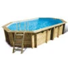 Piscine En Bois Octogonale Ubbink Océa 5,50 X 3,55 X 1,20 M - Liner Bleu -Equipements De Piscine piscine bois ocea ubbink 355x550cm bleu 1