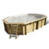 Piscine En Bois Octogonale Ubbink Océa 5,50 X 3,55 X 1,20 M - Liner Gris -Equipements De Piscine piscine bois ocea ubbink 355x550cm gris 1