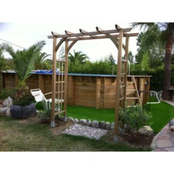 Piscine En Bois Octogonale Ubbink Océa 8,60 X 4,70 X 1,30 M - Liner Gris -Equipements De Piscine piscine bois octogonale ubbink ocea 470 860