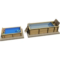 Piscine Pool'n Box Junior Procopi En Bois 3,7 X 2,4 M - Coffre Et Filtration Intégrés -Equipements De Piscine piscine bois pool n box junior 4