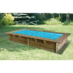 Piscine En Bois Rectangulaire Ubbink Sunwater 3,50 X 2,00 X 0,71 M - Liner Bleu -Equipements De Piscine piscine en bois ubbink sunwater 200x350 ambiance 1