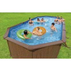 Piscine En Acier Bestway Hydrium Effet Bois - 7,30 X 3,60 X 1,30 M -Equipements De Piscine piscine hors sol acier ovale 730 m x 360 m x 130 m hydrium 2