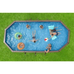 Piscine En Acier Bestway Hydrium Effet Bois - 7,30 X 3,60 X 1,30 M -Equipements De Piscine piscine hors sol acier ovale 730 m x 360 m x 130 m hydrium 3