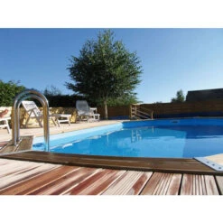 Piscine En Bois Octogonale Ubbink Azura 6,10 X 4 X 1,20 M - Liner Bleu -Equipements De Piscine piscine ubbink azura 610 400 120 bleu 2