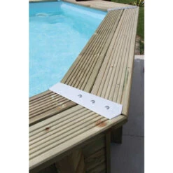 Kit De 8 Pièces Finition Margelles 135° Ubbink Alu Piscine Bois Octogonale -Equipements De Piscine platine linea angle finition margelles ubbink alluminium ambiance 3