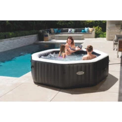 Spa Gonflable Intex PureSpa Carbone 6 Places -Equipements De Piscine spa gonflable intex purespa carbone 6 places ambiance